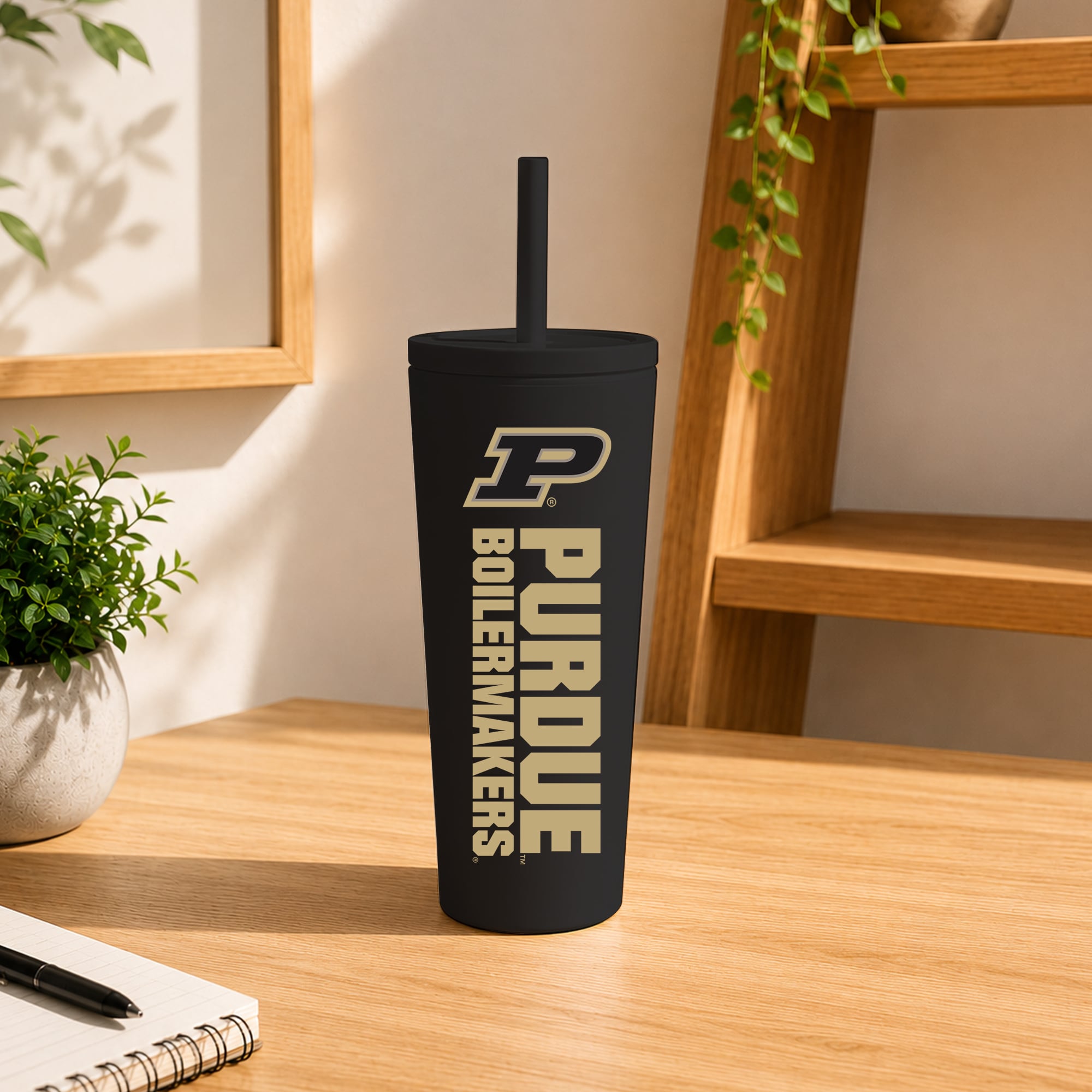Purdue Boilermakers 24oz. No Spill Straw Tumbler