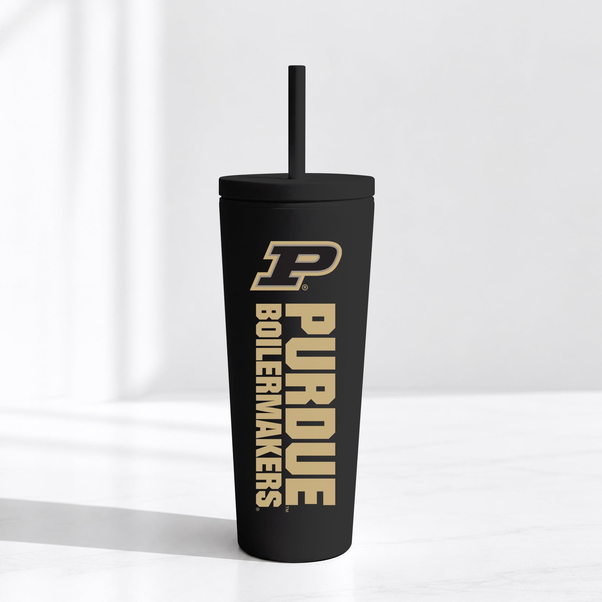Purdue Boilermakers 24oz. No Spill Straw Tumbler