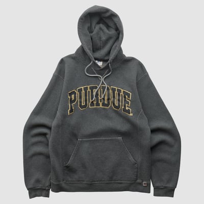 Purdue Boilermakers Russell 2010s Hooded Pullover Sweatshirt - Charcoal - XS by Fanatics Real Vintage