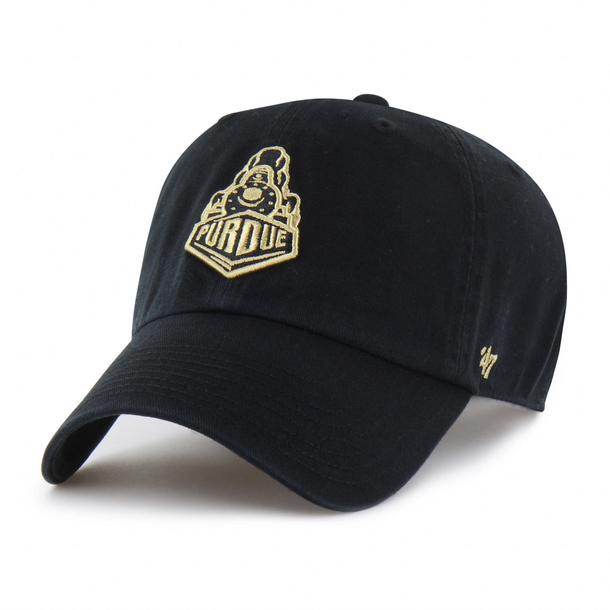 Casquette unisexe noire '47 Purdue Boilermakers Mascot Clean Up ajustable