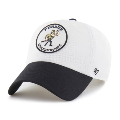 Casquette unisexe Purdue Boilermakers '47 à patch piqué, ajustable - Blanc/Noir