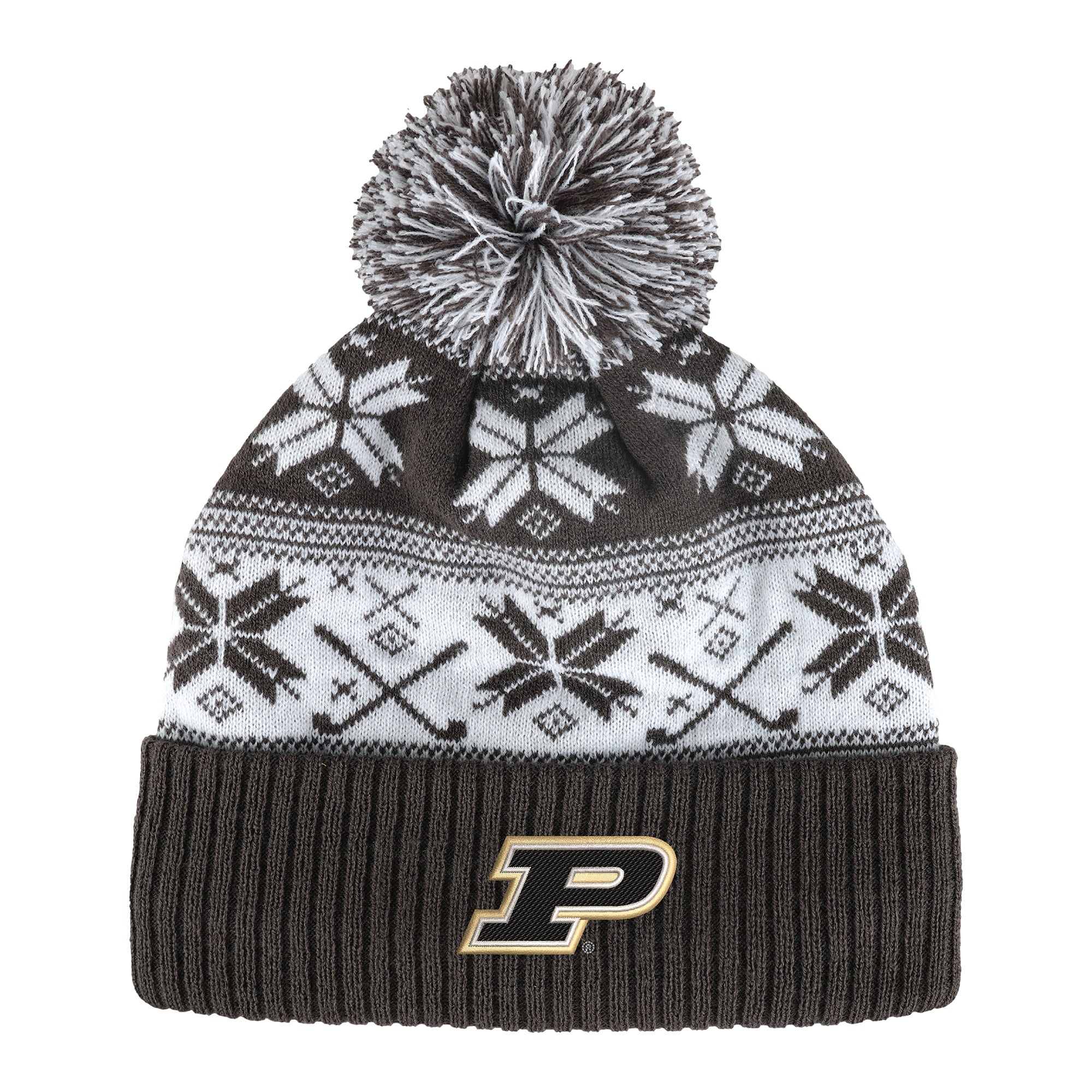 Unisex Ahead  Charcoal Purdue Boilermakers Cuffed Knit Hat with Pom