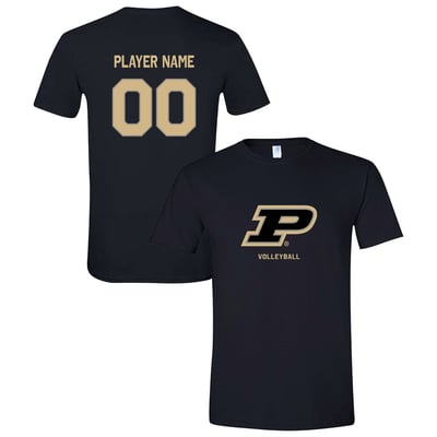  Purdue Boilermakers Unisex Collegiate Volleyball NIL Pick-A-Player Name & Number Shirsey T-Shirt - Black