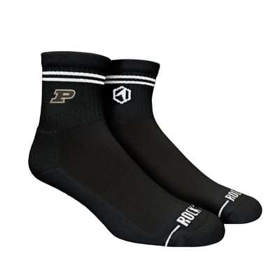  Purdue Boilermakers Rock Em Unisex Casual Stripe Quarter-Length Socks - Black