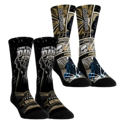  Purdue Boilermakers Rock Em Unisex Star Wars Empire Two-Pack Crew Socks Set - Gold