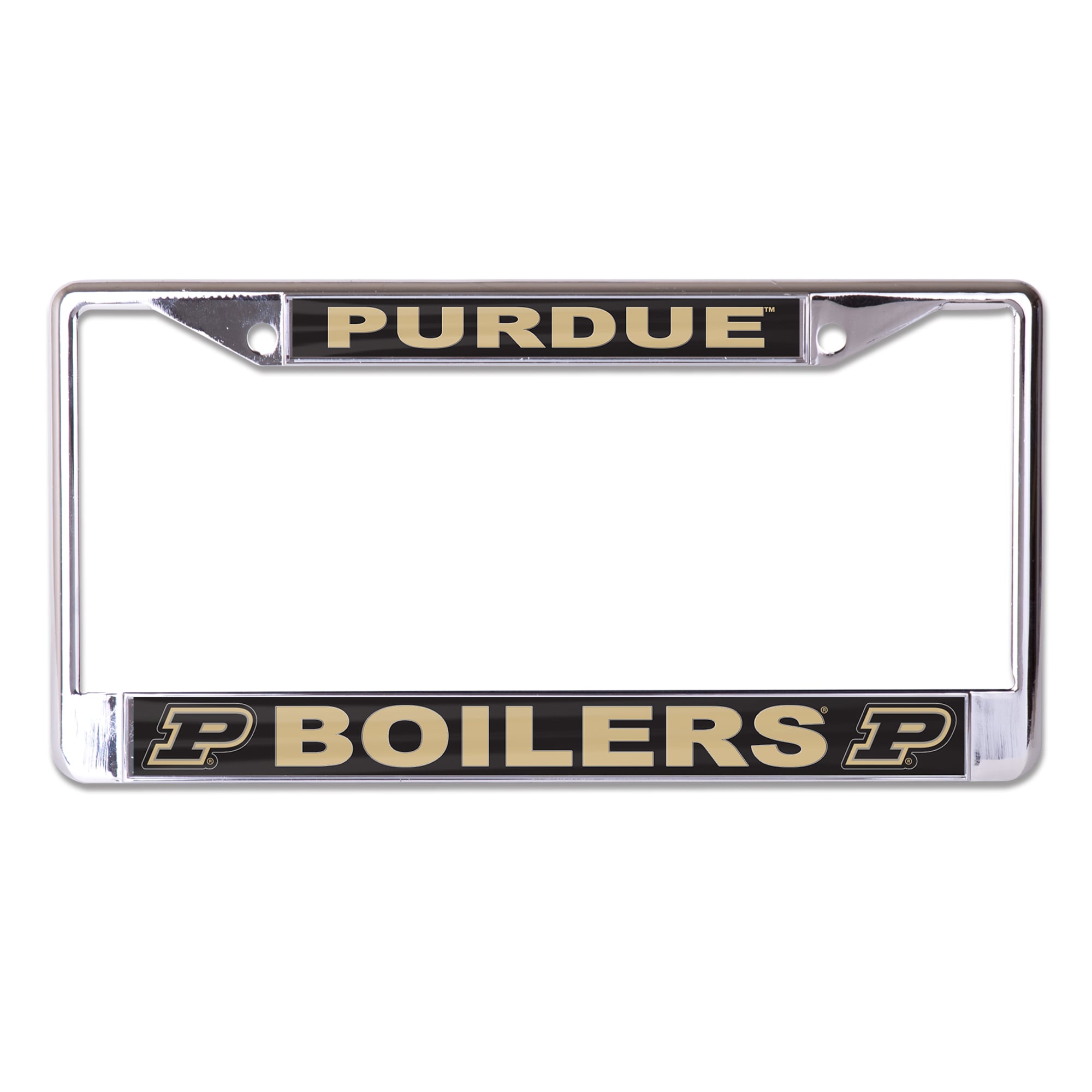 Cadre de plaque d'immatriculation en métal WinCraft avec logo principal des Purdue Boilermakers (taille S/L)
