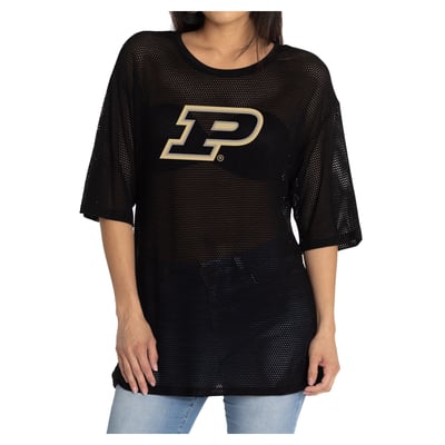 Purdue Boilermakers Women's Mallory Mesh Oversized Fashion Jersey - Black