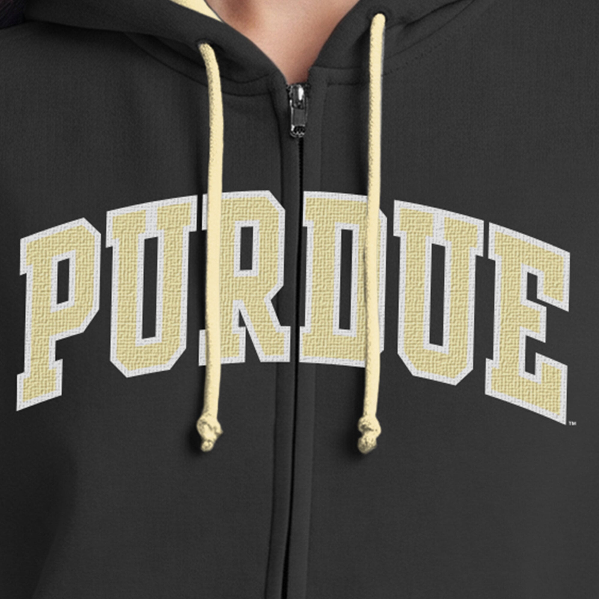 Sweat à capuche zippé en polaire Champion noir Purdue Boilermakers Arch pour femme