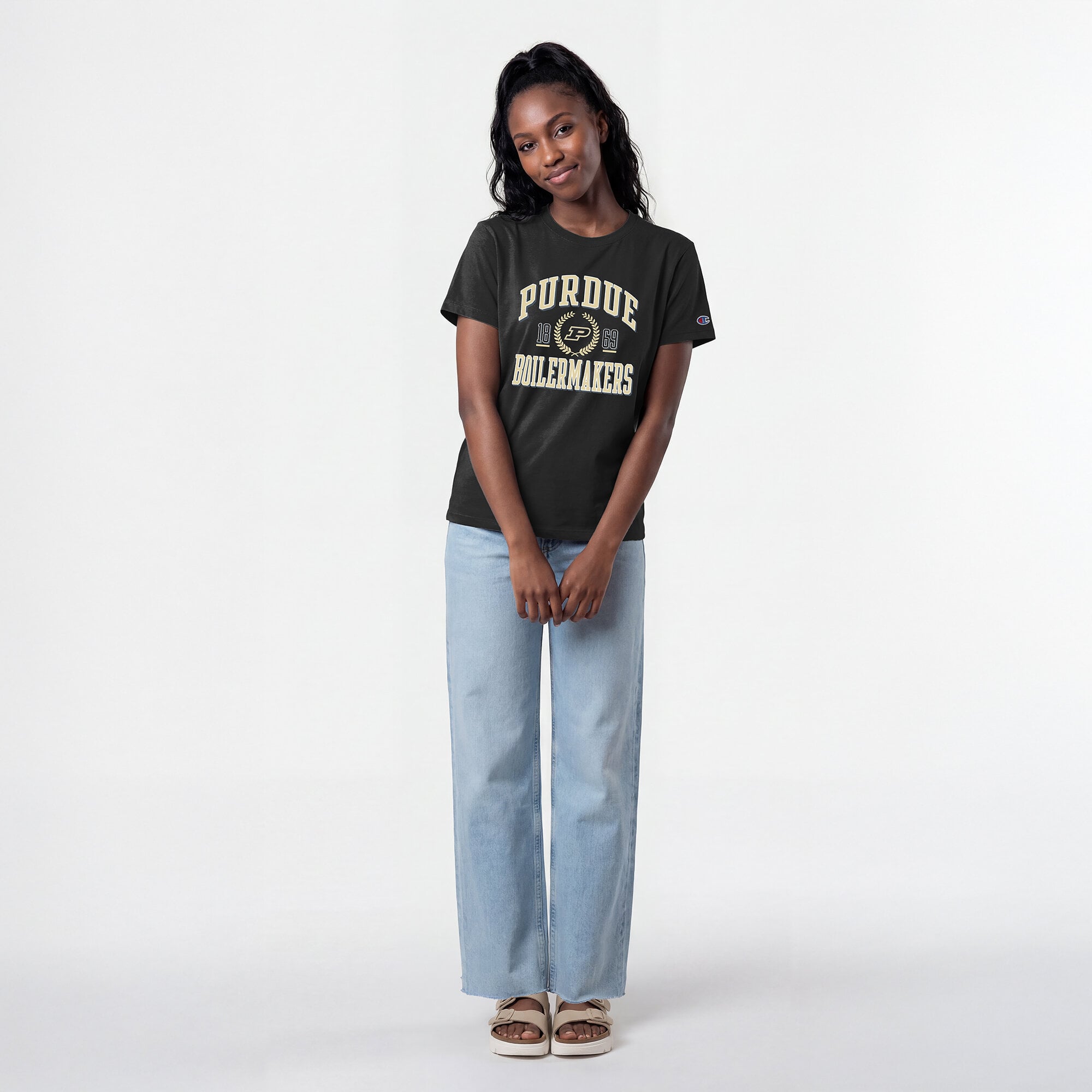 Women's Champion Black Purdue Boilermakers Lifestyle T-Shirt