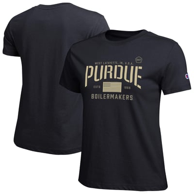  Purdue Boilermakers Champion Women's Operation Hat Trick Core T-Shirt - Black