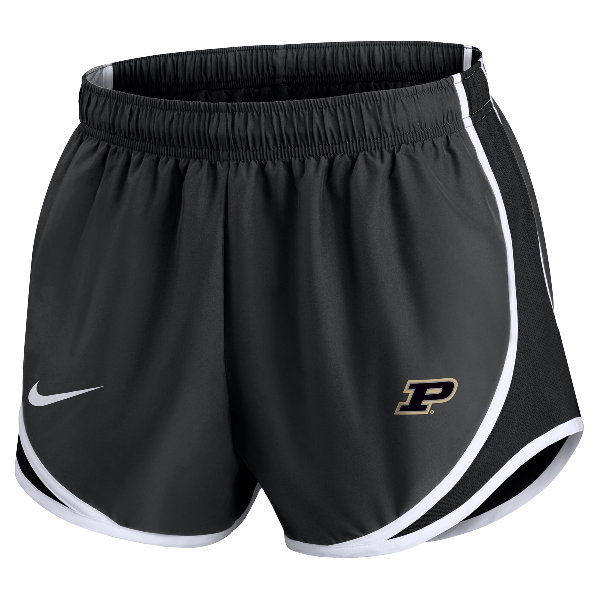 Short Nike Tempo Dri-FIT noir Purdue Boilermakers pour femme