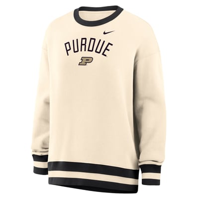 Purdue Boilermakers Nike Women's Oversized Phoenix Fleece Sweatshirt - Natural