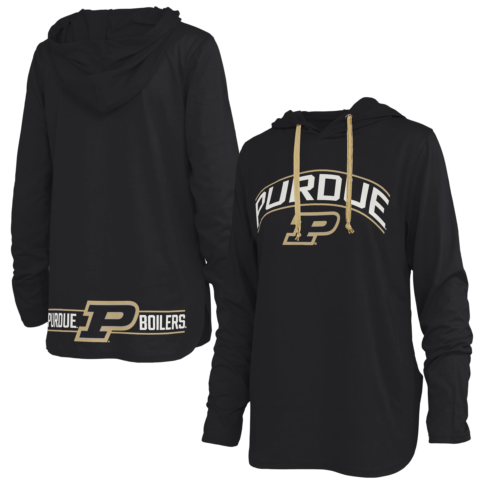 T-shirt à capuche manches longues Allie noir de Pressbox pour femmes, Purdue Boilermakers