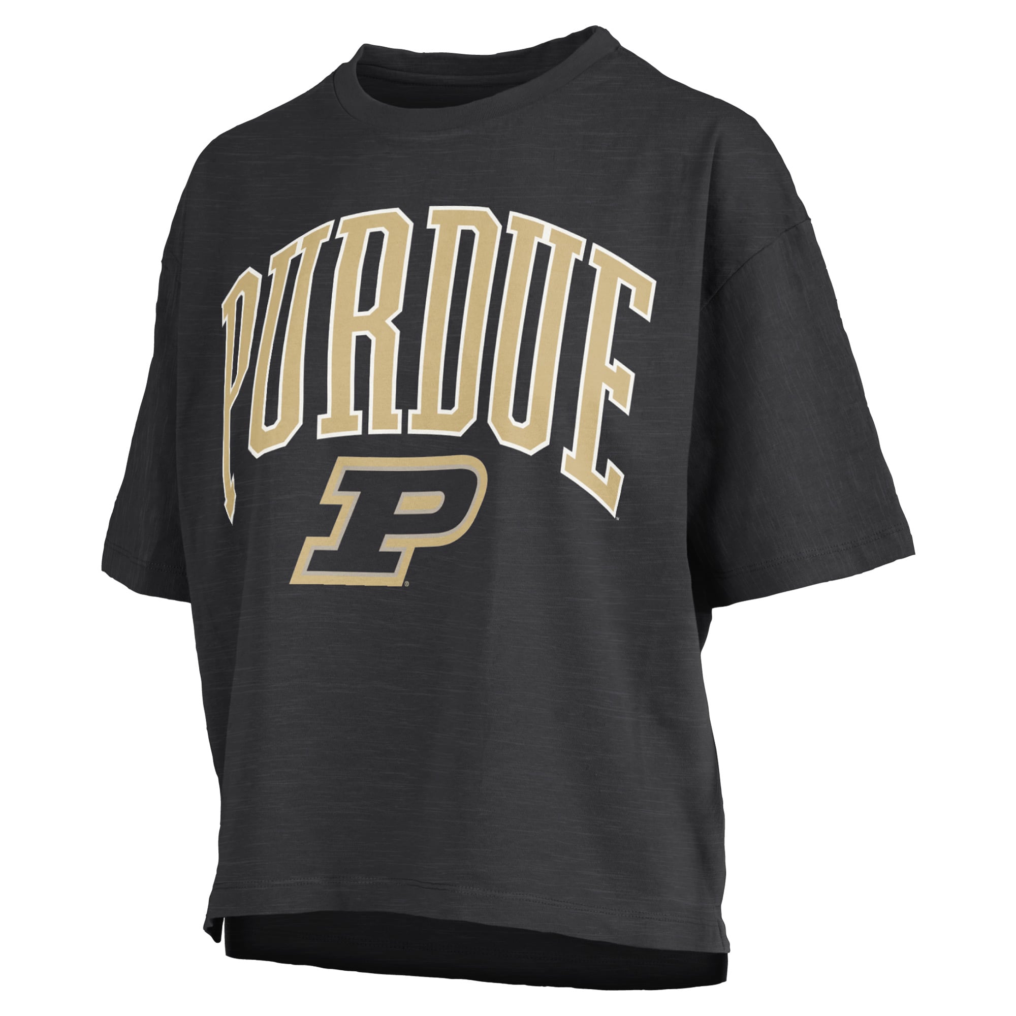 T-shirt oversize noir Pressbox Purdue Boilermakers avec logo Nelson Arch Over, en flammèche