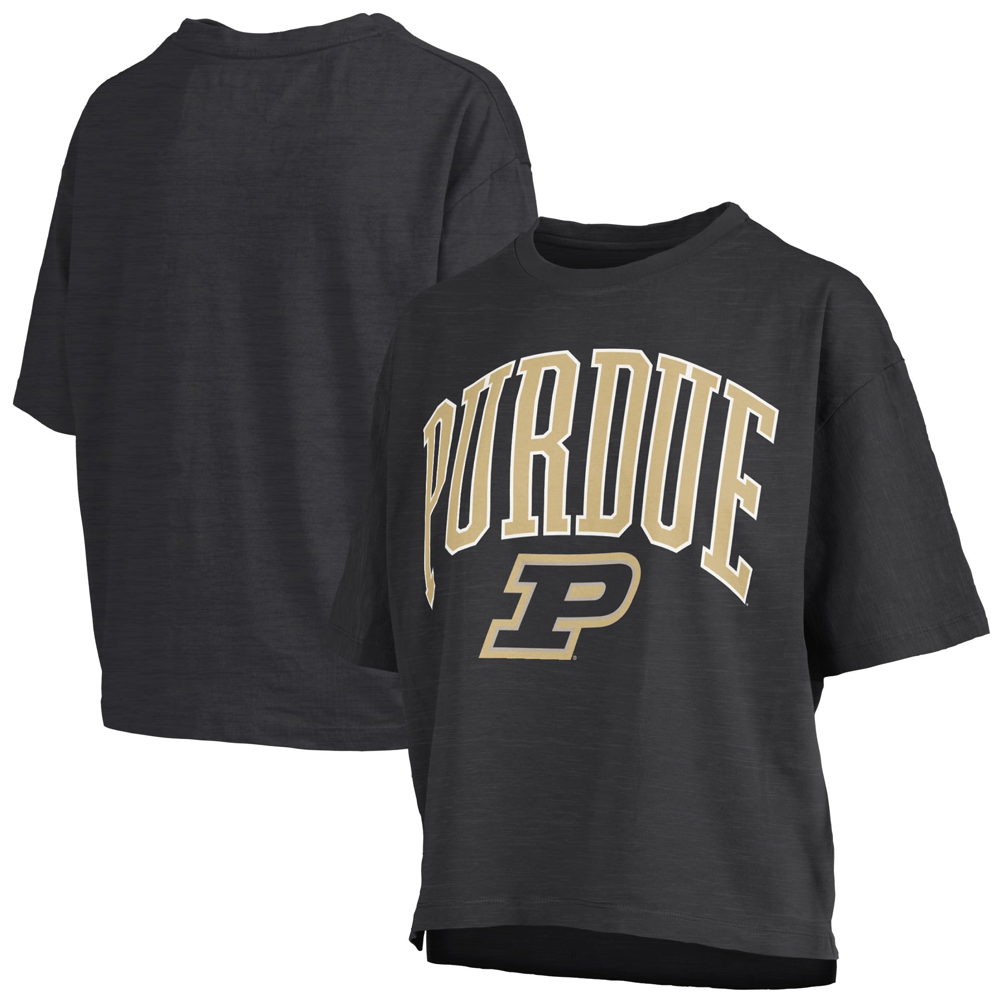 T-shirt oversize noir Pressbox Purdue Boilermakers avec logo Nelson Arch Over, en flammèche