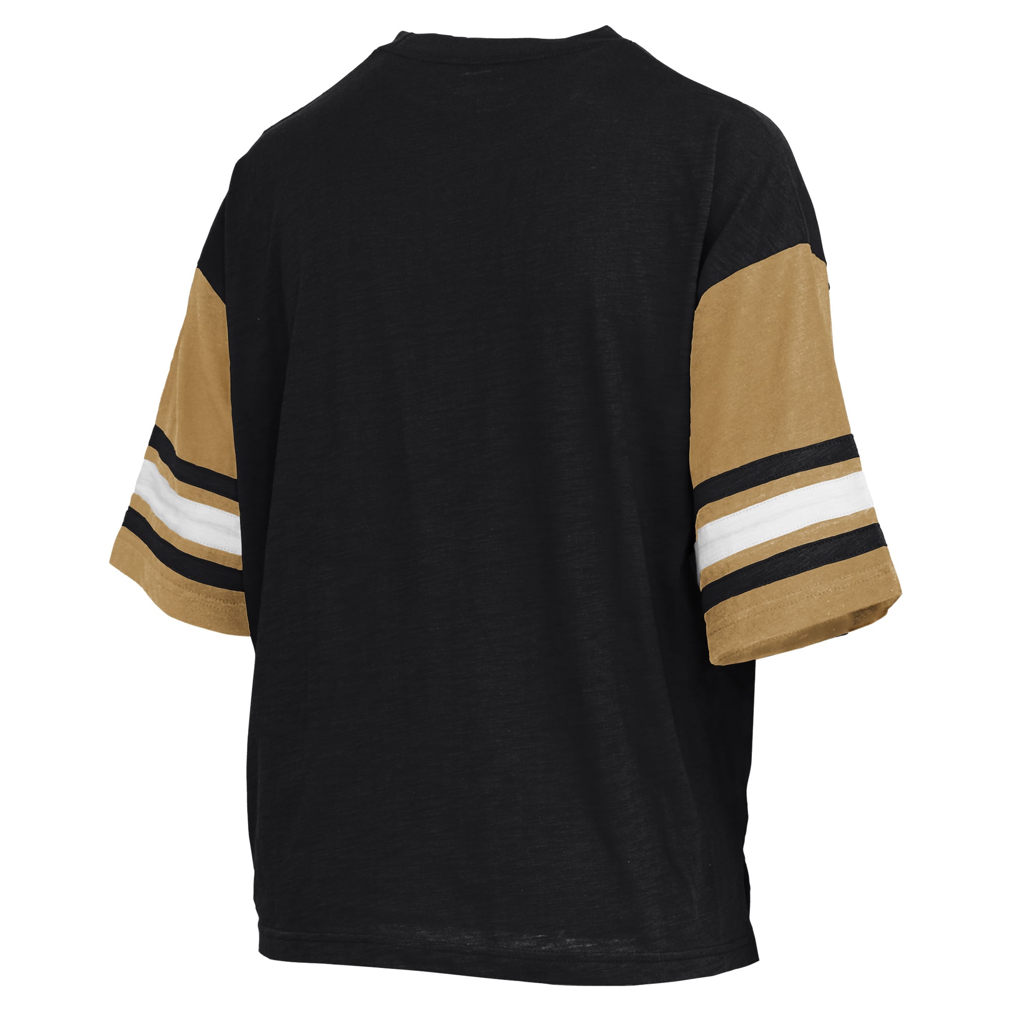 T-shirt Pressbox noir pour femmes Purdue Boilermakers Sunday Colorblock Seal