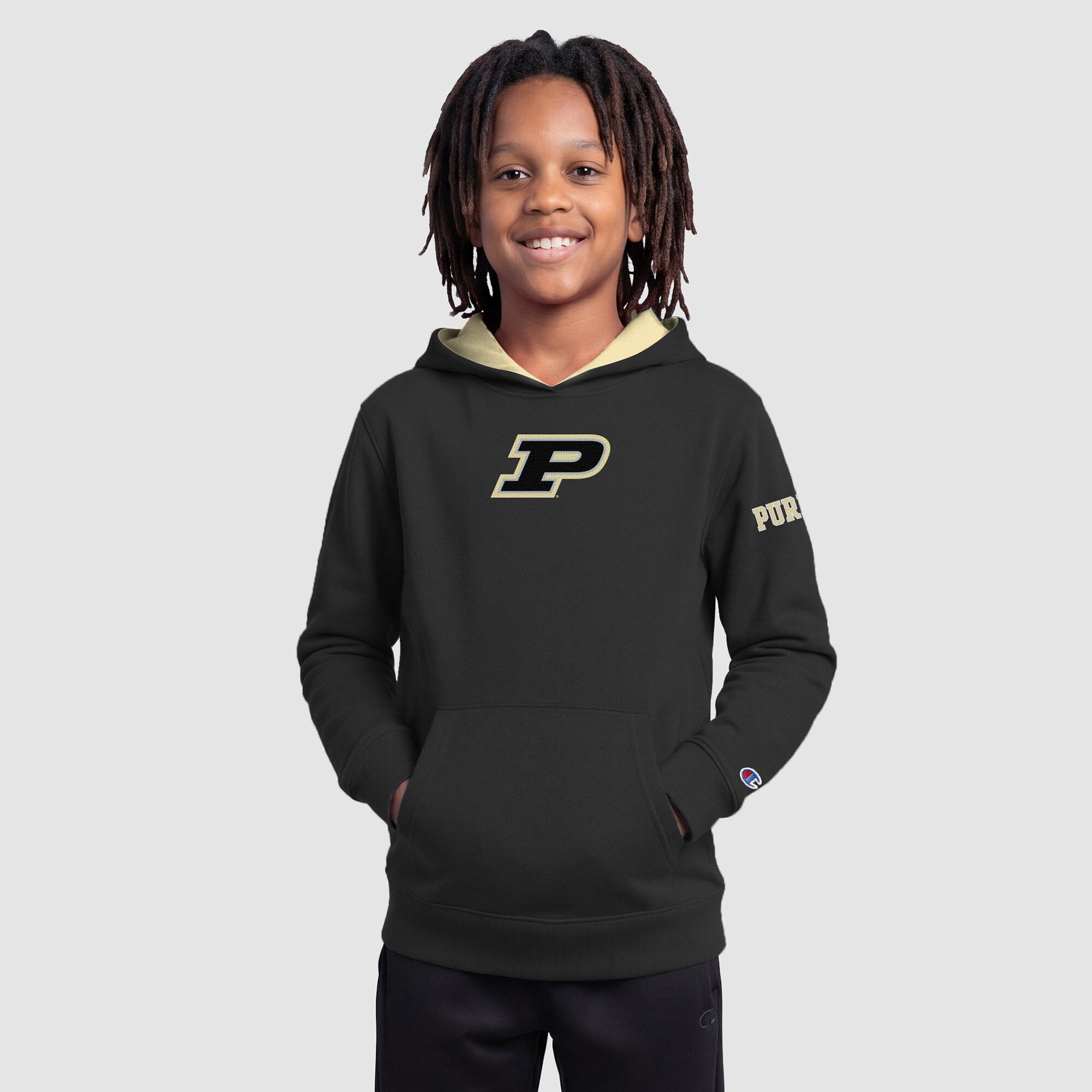 Youth Champion  Black Purdue Boilermakers Fleece Hoodie