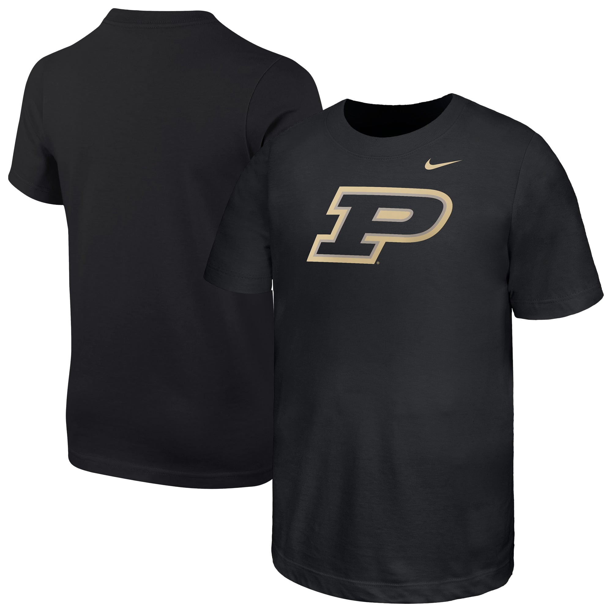 T-shirt noir Nike pour jeunes avec logo des Purdue Boilermakers