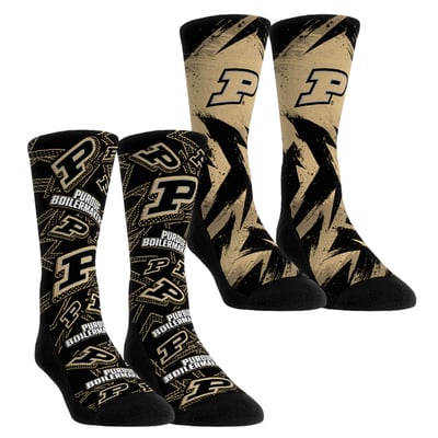  Purdue Boilermakers Rock Em Youth Game Day Two-Pack Crew Socks Set - Gold