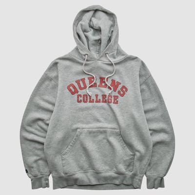 Queens College Knights Jansport 2000s Hooded Pullover Sweatshirt - Heather Gray - M by Fanatics Real Vintage