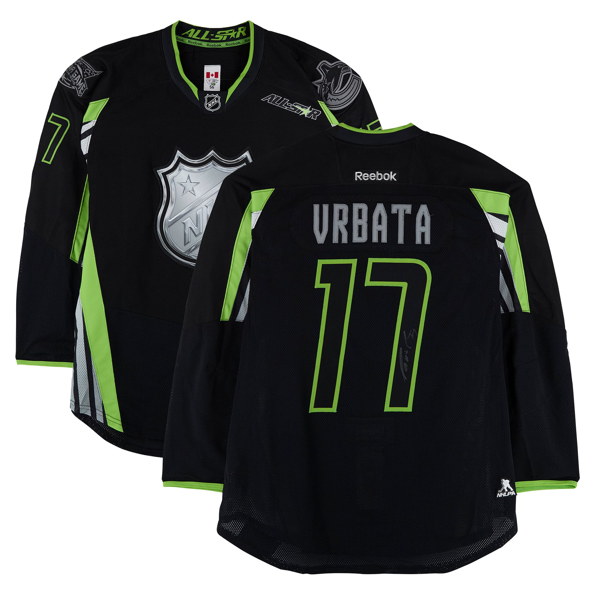 Radim Vrbata Team Foligno Autographed Game-Used #17 Black Reebok Jersey from the 2015 NHL All-Star Game
