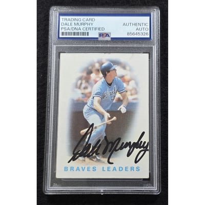 rare 1986 topps baseball cards Autographed DALE MURPHY Atlanta Braves 1986 Topps Quaker Chewy Granola Bars  Card