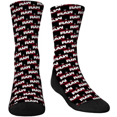  RAW Rock Em Youth Allover Crew Socks - Black