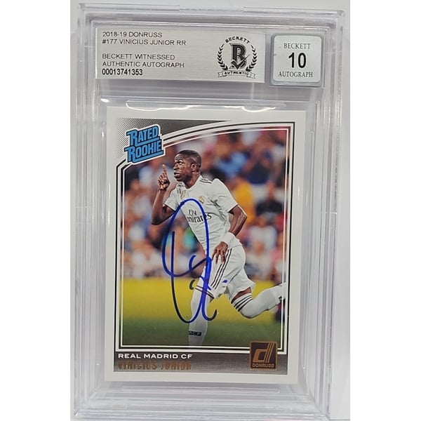 2018-19 Donruss Rated Rookie Vinicius Jr. Signed RC #177 BAS Auto 