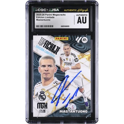 Franco Mastantuono Real Madrid Autographié 2025-26 Panini Megacracks Edicion Limitada #NNO CGC Carte de recrue authentifiée