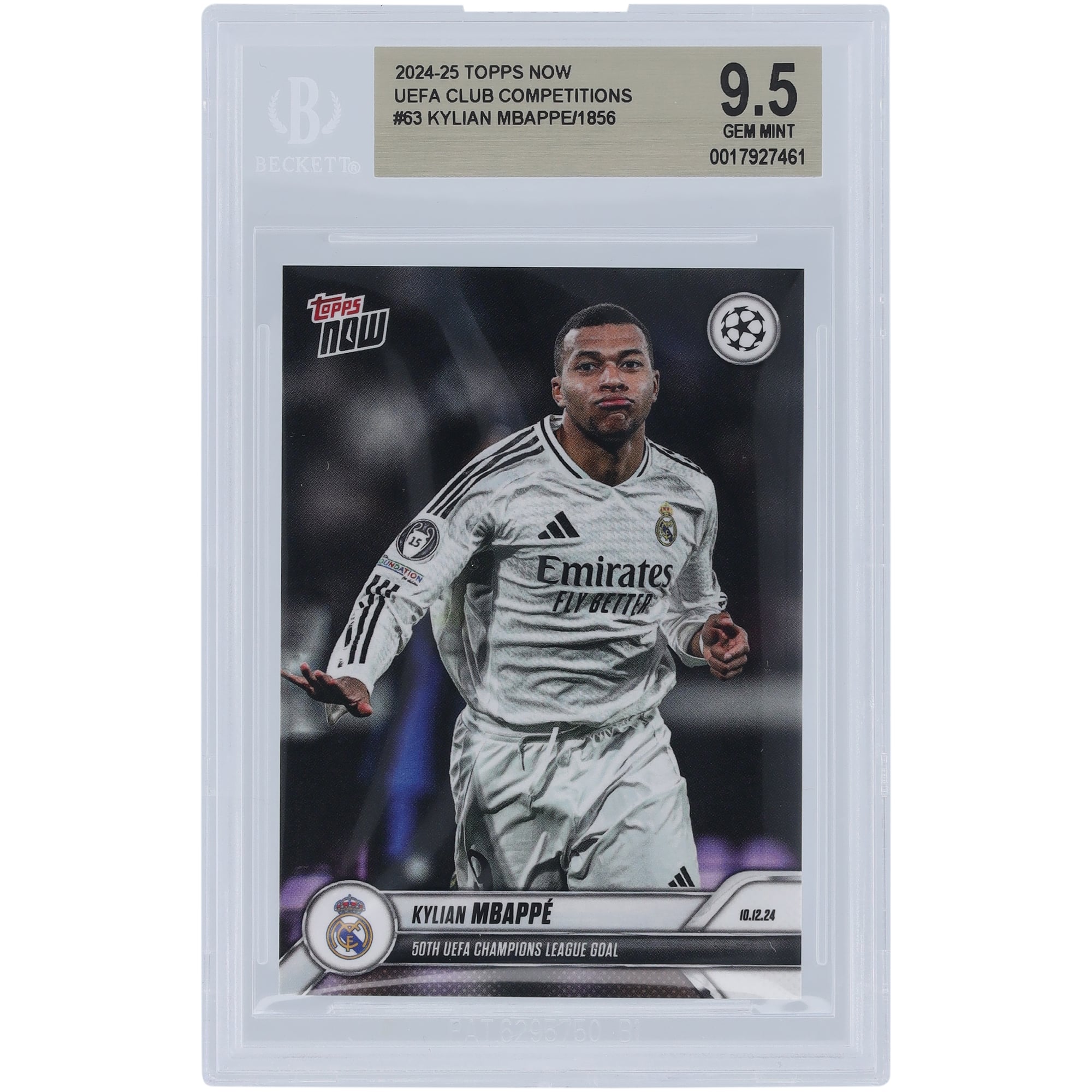 Kylian Mbappé Real Madrid 2024-25 Topps Now 50th UEFA Champions 