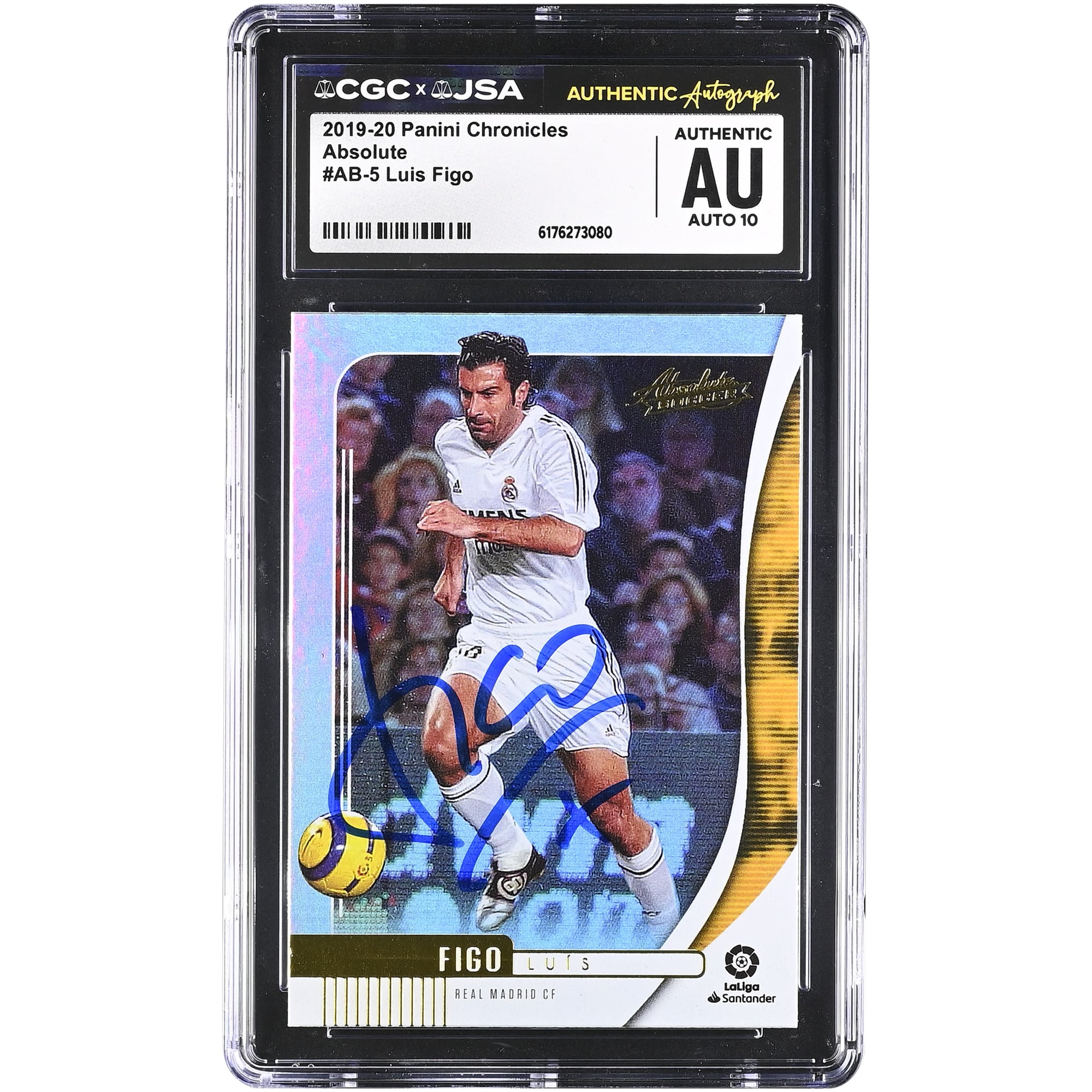 Luis Figo Real Madrid Autographed 2019-20 Panini Chronicles Absolute #AB-5 CGC Authenticated Auto 10 Card