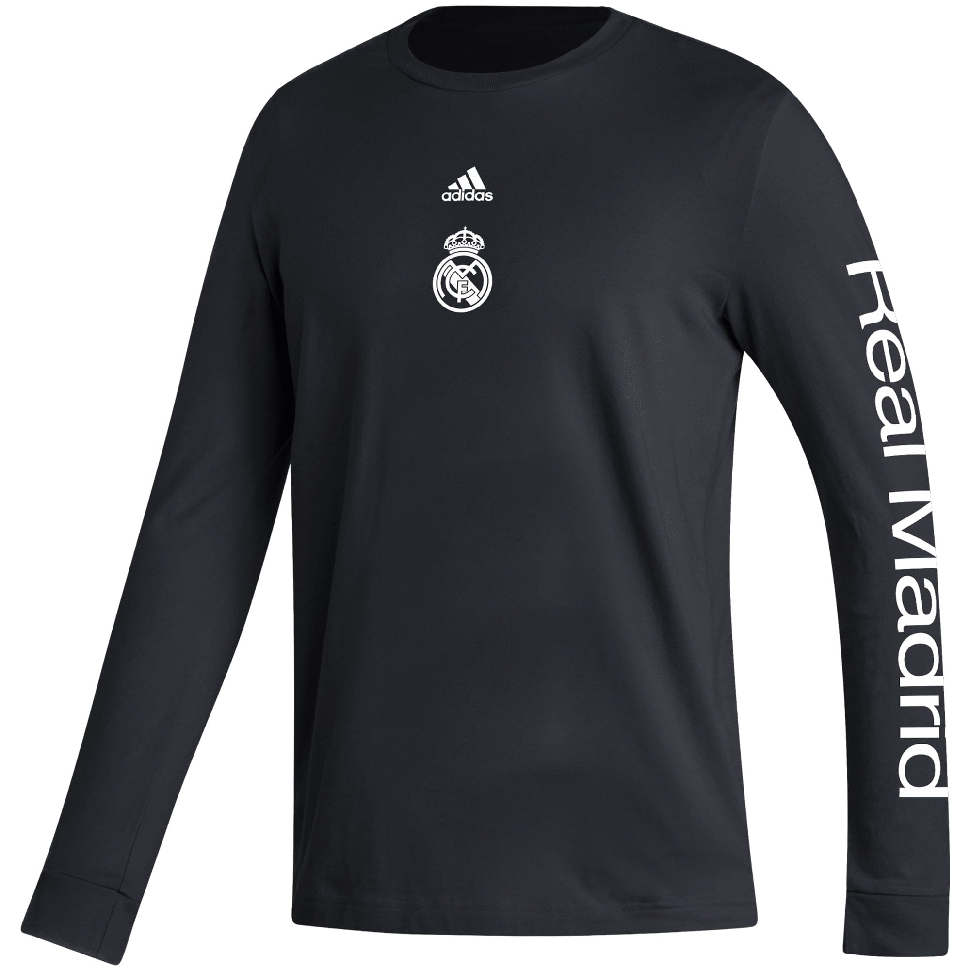 Men's adidas Black Real Madrid Team Crest Long Sleeve T-Shirt