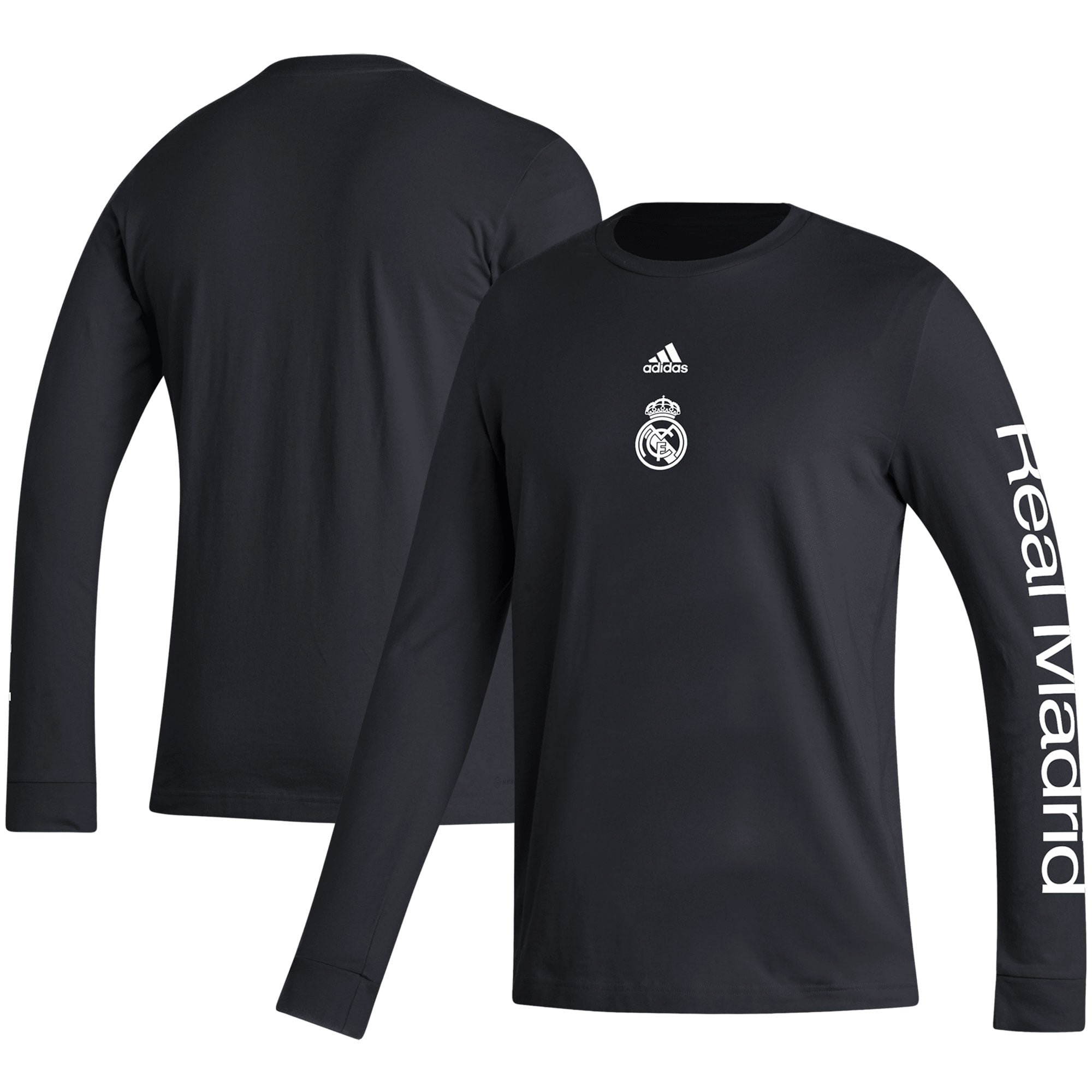  Real Madrid 長袖シャツ XL Men's adidas Black Real Madrid Team Crest Long Sleeve T-Shirt