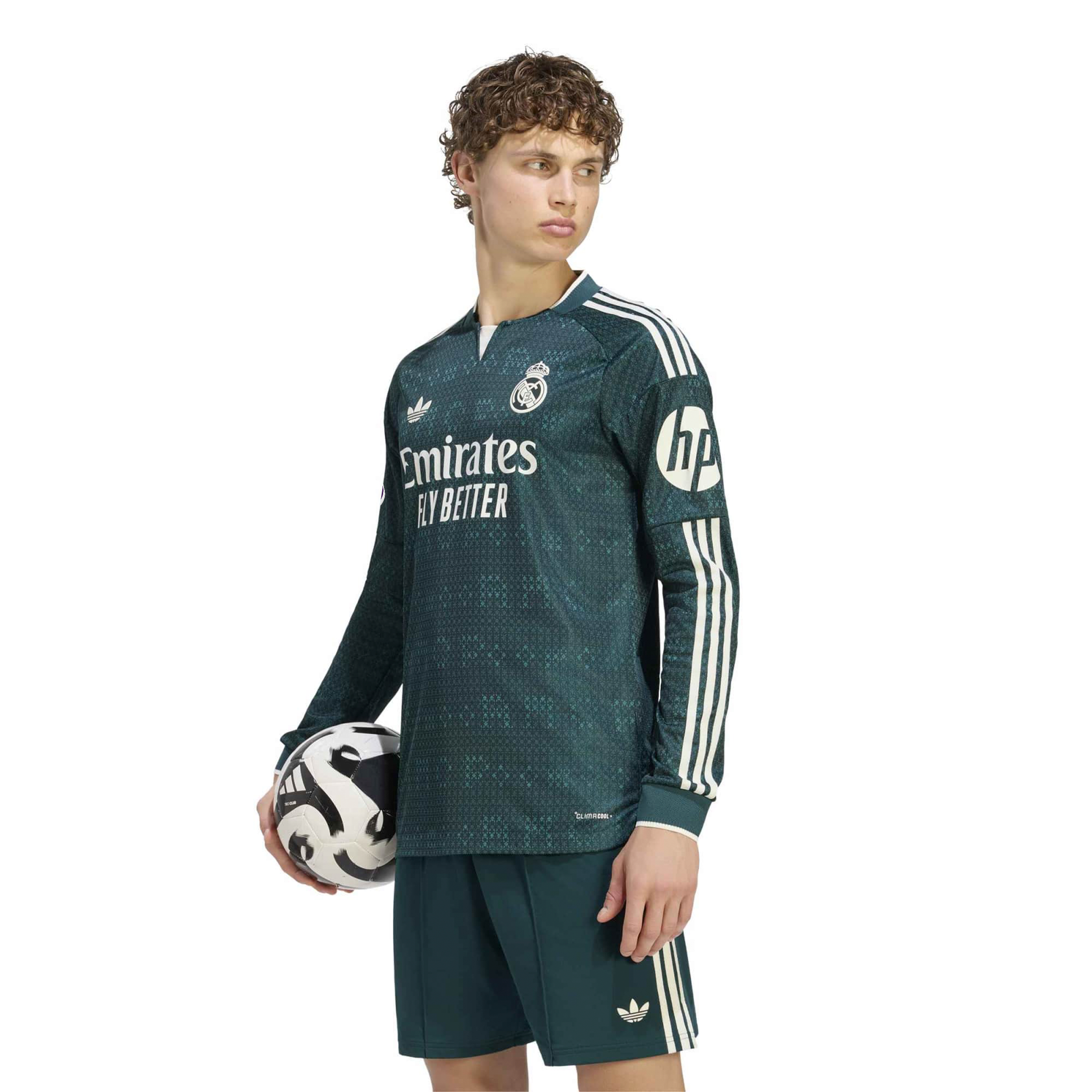 Maillot domicile authentique adidas Real Madrid 2026/27 blanc à manches longues pour homme