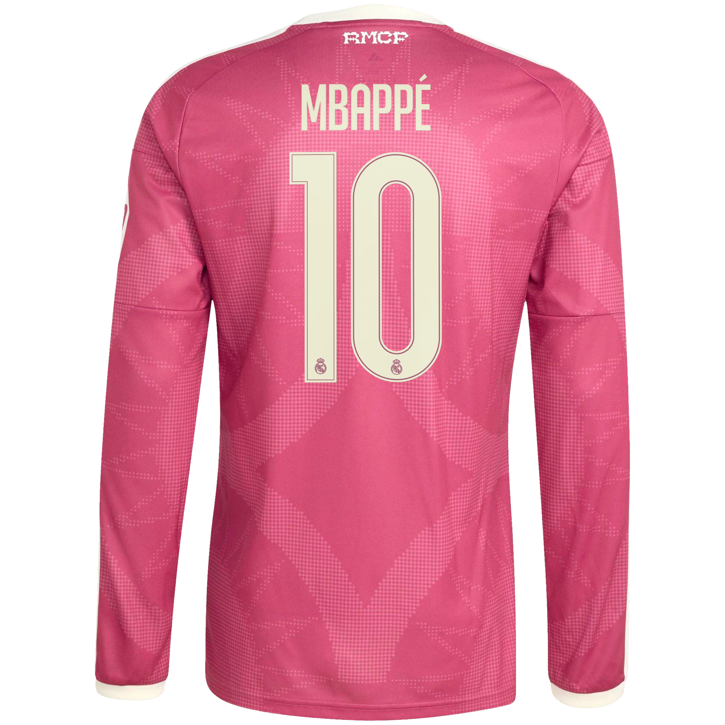Maillot réplique adidas Kylian Mbappé rose Real Madrid 2026/27 à manches longues (troisième maillot)