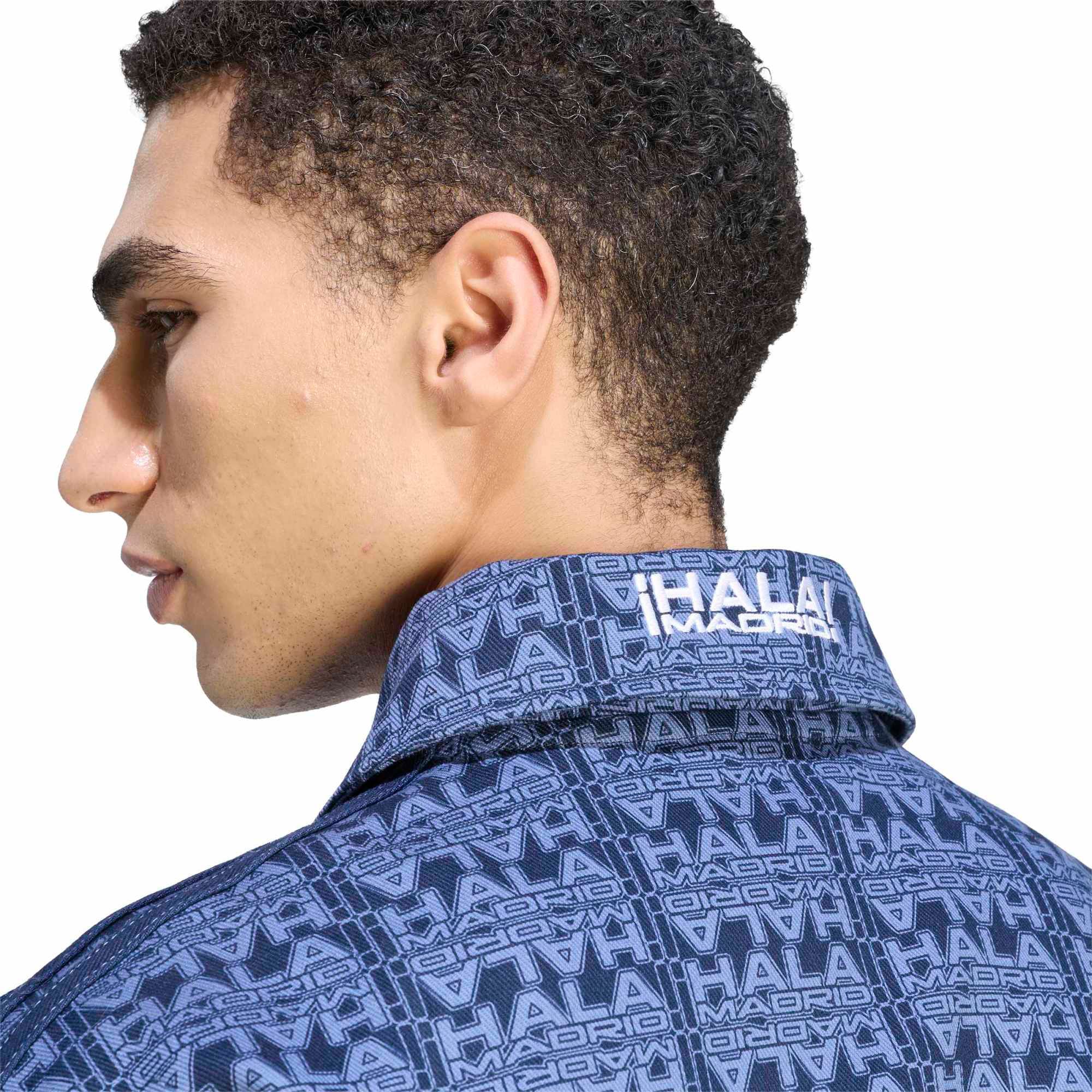 Veste de survêtement adidas Real Madrid bleu marine pour homme, fermeture éclair intégrale.