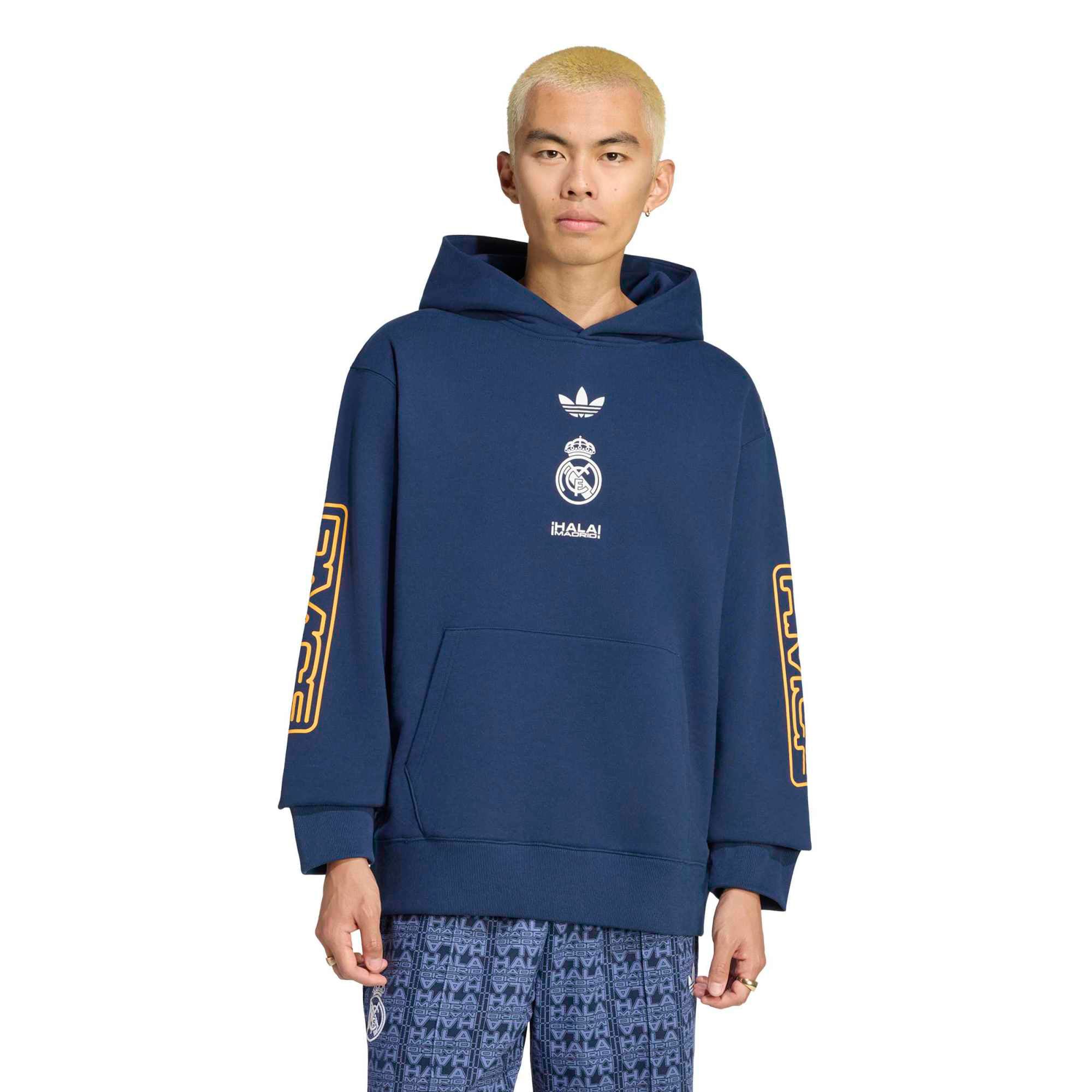 Sweat à capuche adidas Real Madrid Lifestyler bleu marine pour homme