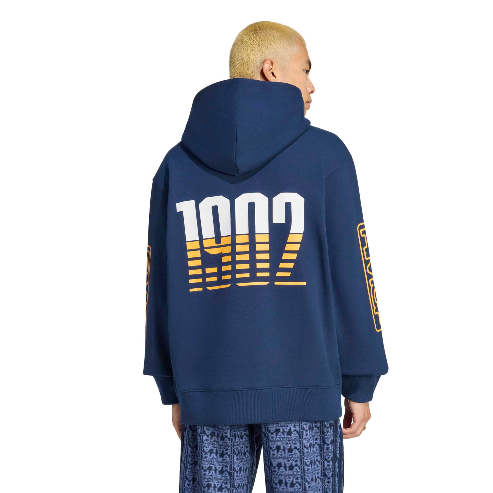 Sweat à capuche adidas Real Madrid Lifestyler bleu marine pour homme