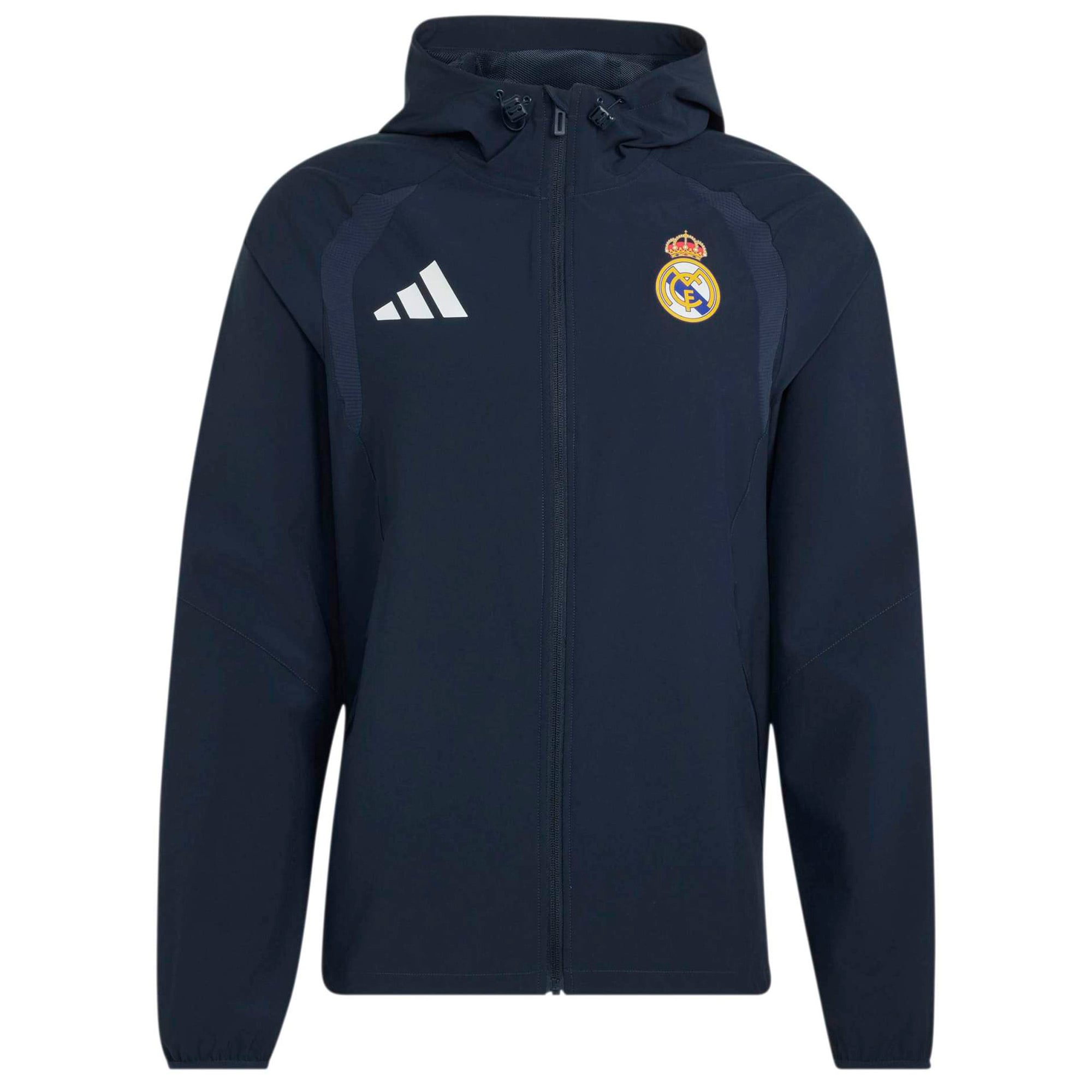 Men's adidas Navy Real Madrid Tiro Travel Full-Zip Windbreaker