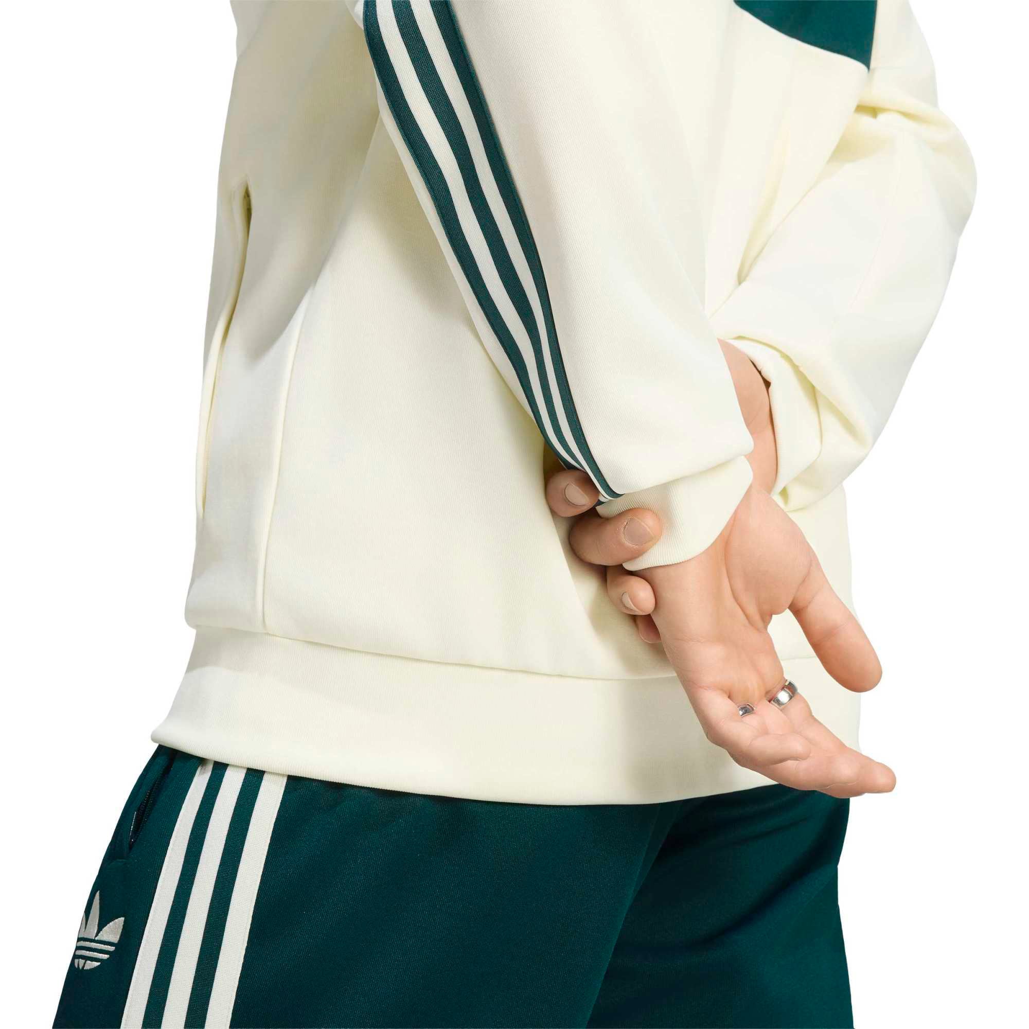 Veste de survêtement zippée adidas Originals Real Madrid Icon crème pour homme