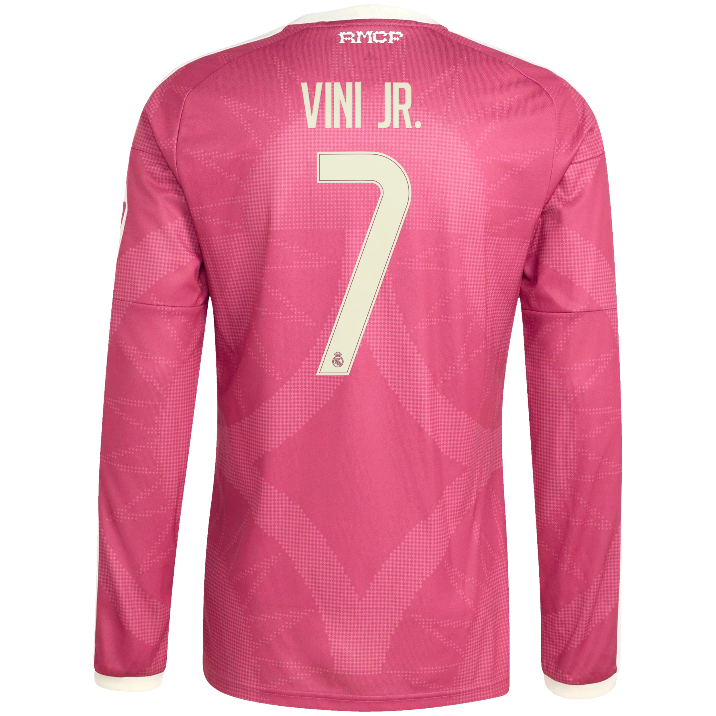 Men's adidas Vini Jr. Pink Real Madrid 2026/27 Third Replica Long Sleeve Jersey