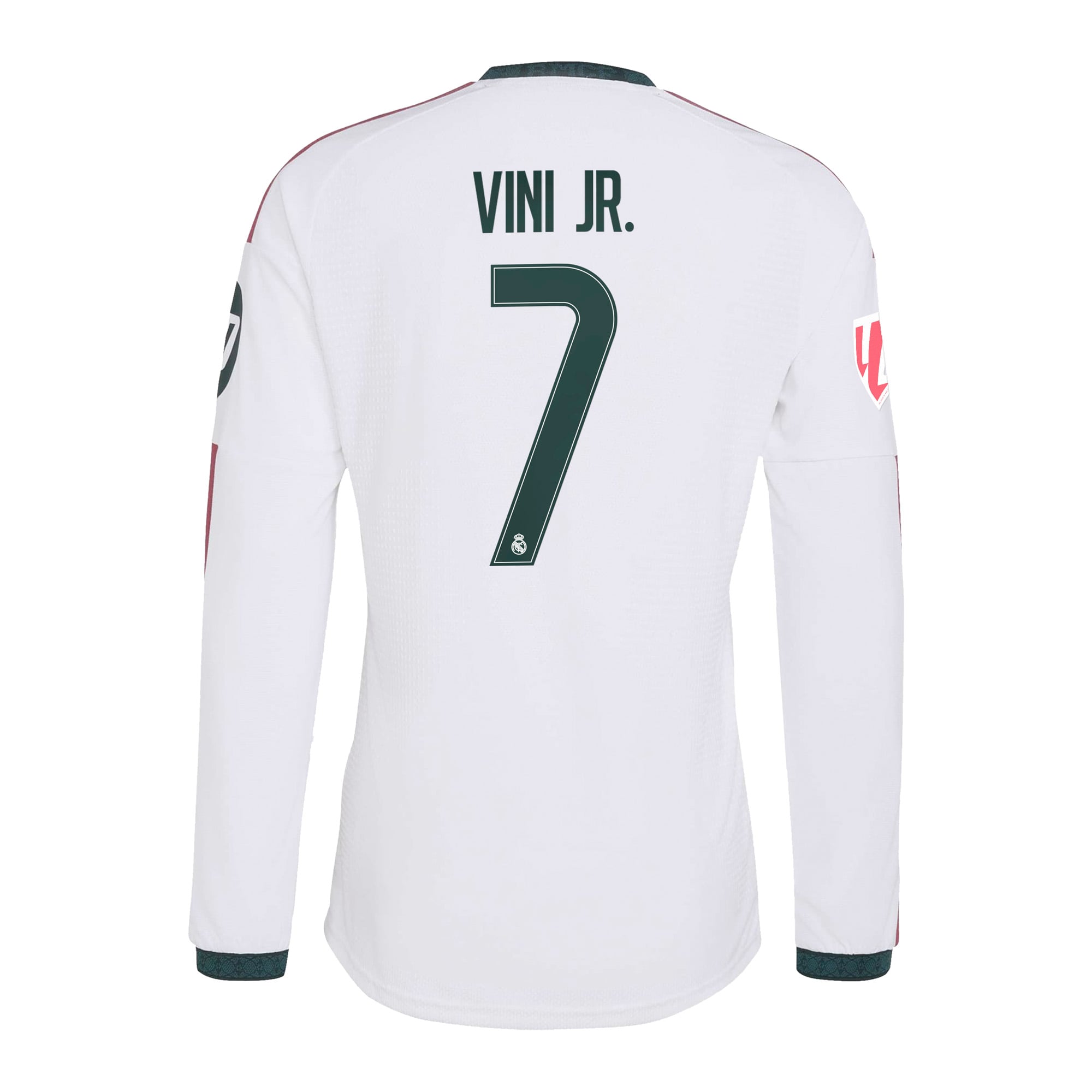 Maillot domicile authentique à manches longues adidas Vini Jr. blanc Real Madrid 2026/27 pour homme