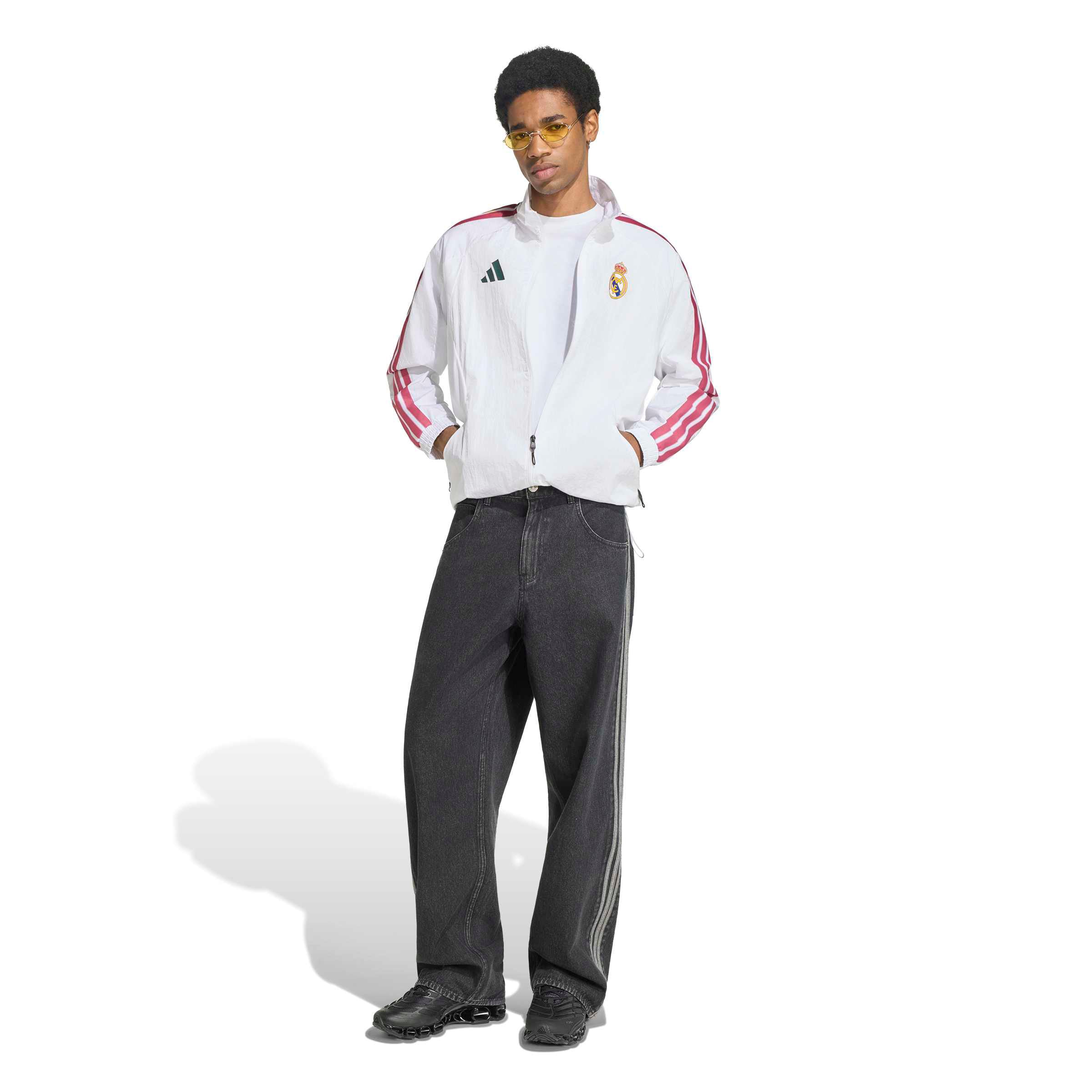 Men's adidas White Real Madrid 2026 Full-Zip Anthem Jacket