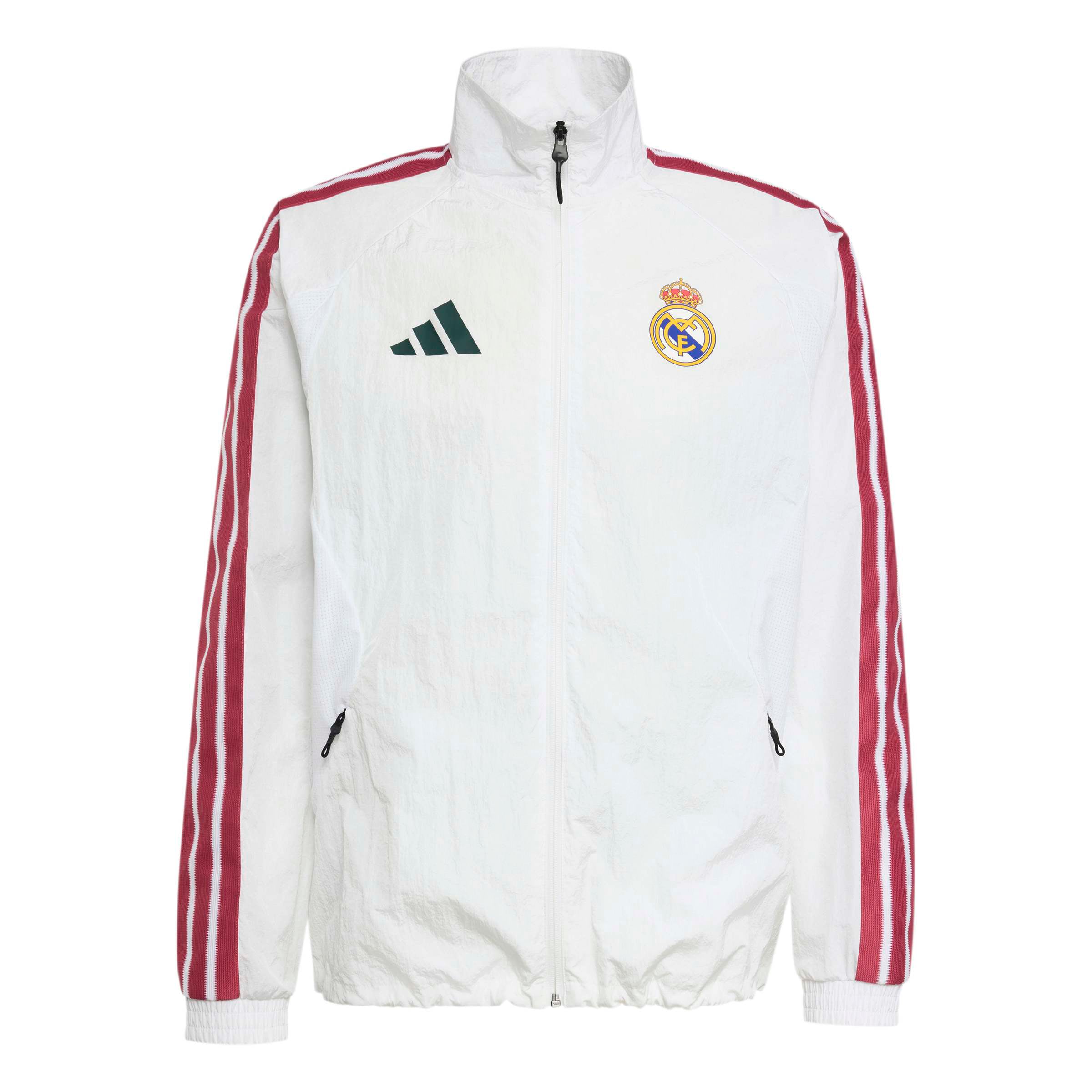 Men's adidas White Real Madrid 2026 Full-Zip Anthem Jacket