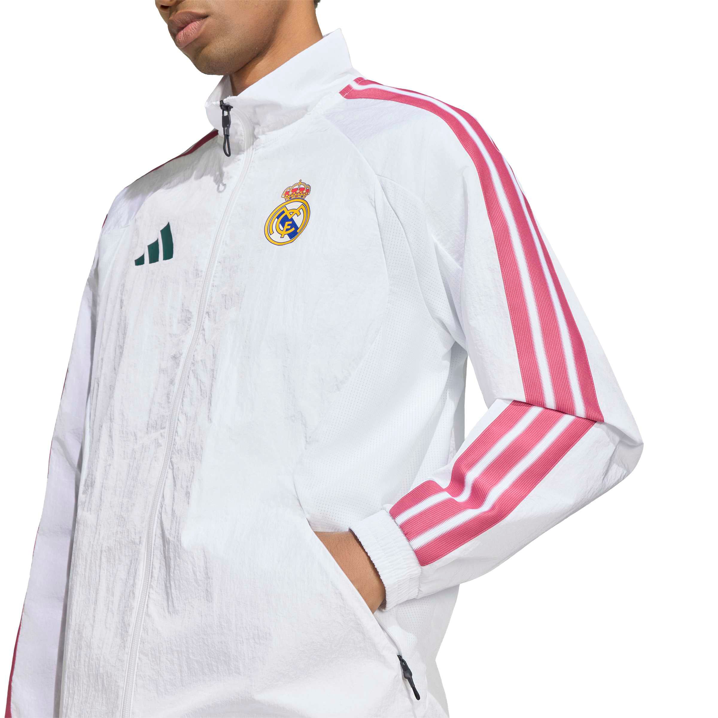 Men's adidas White Real Madrid 2026 Full-Zip Anthem Jacket