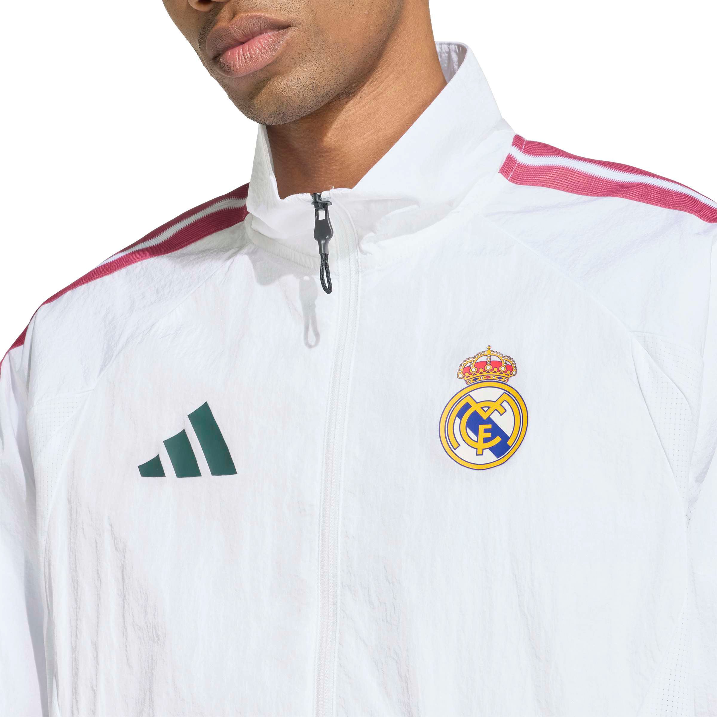 Men's adidas White Real Madrid 2026 Full-Zip Anthem Jacket