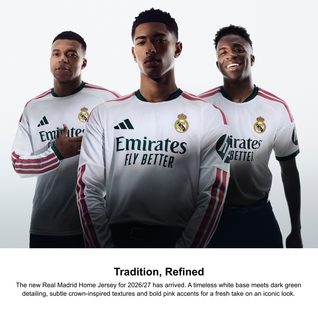 Real Madrid adidas 2026/27 Home On-Field Authentic Patch Long Sleeve ...