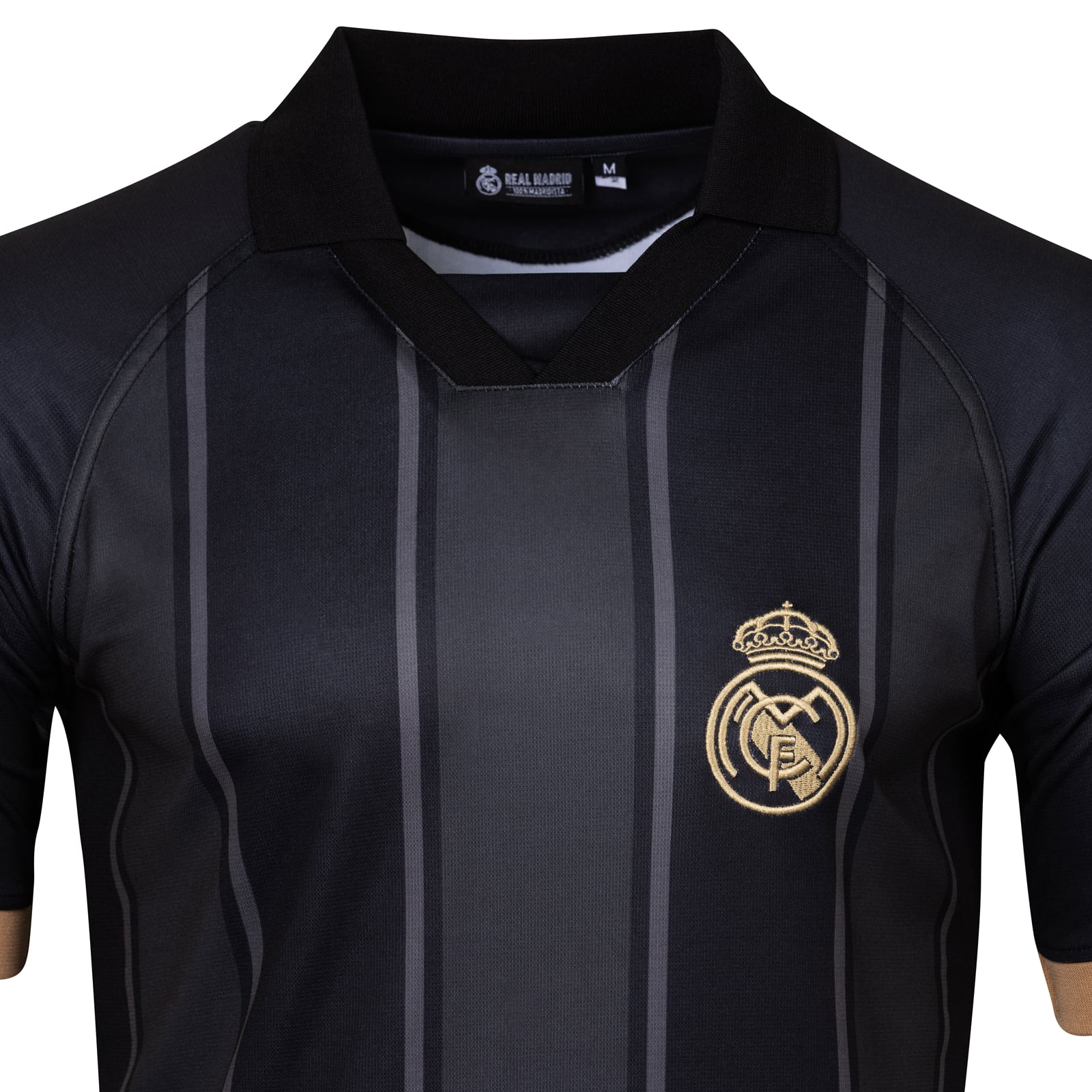 Polo de sport pour homme, design suédois, noir, Real Madrid, effet dégradé par sublimation