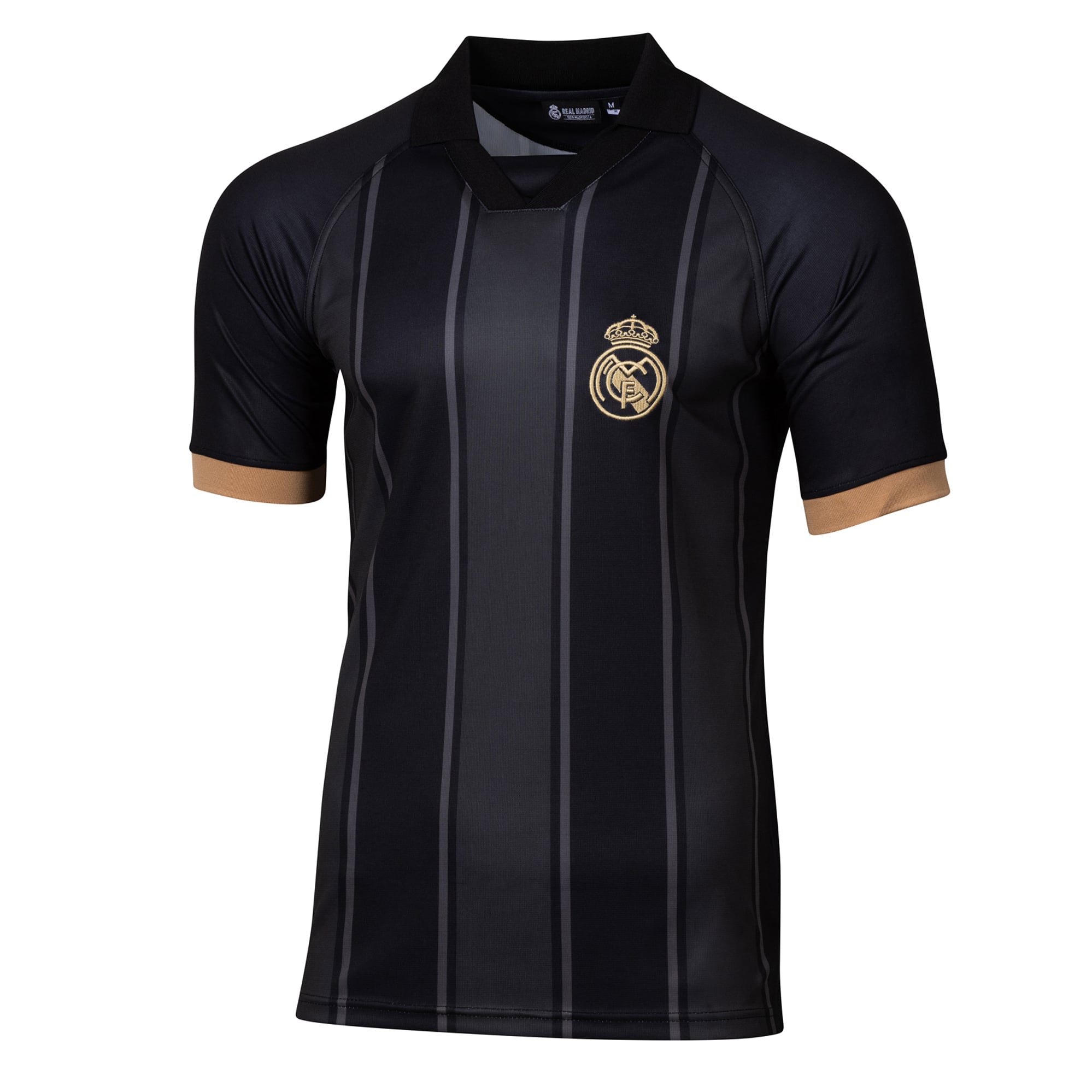 Polo de sport pour homme, design suédois, noir, Real Madrid, effet dégradé par sublimation