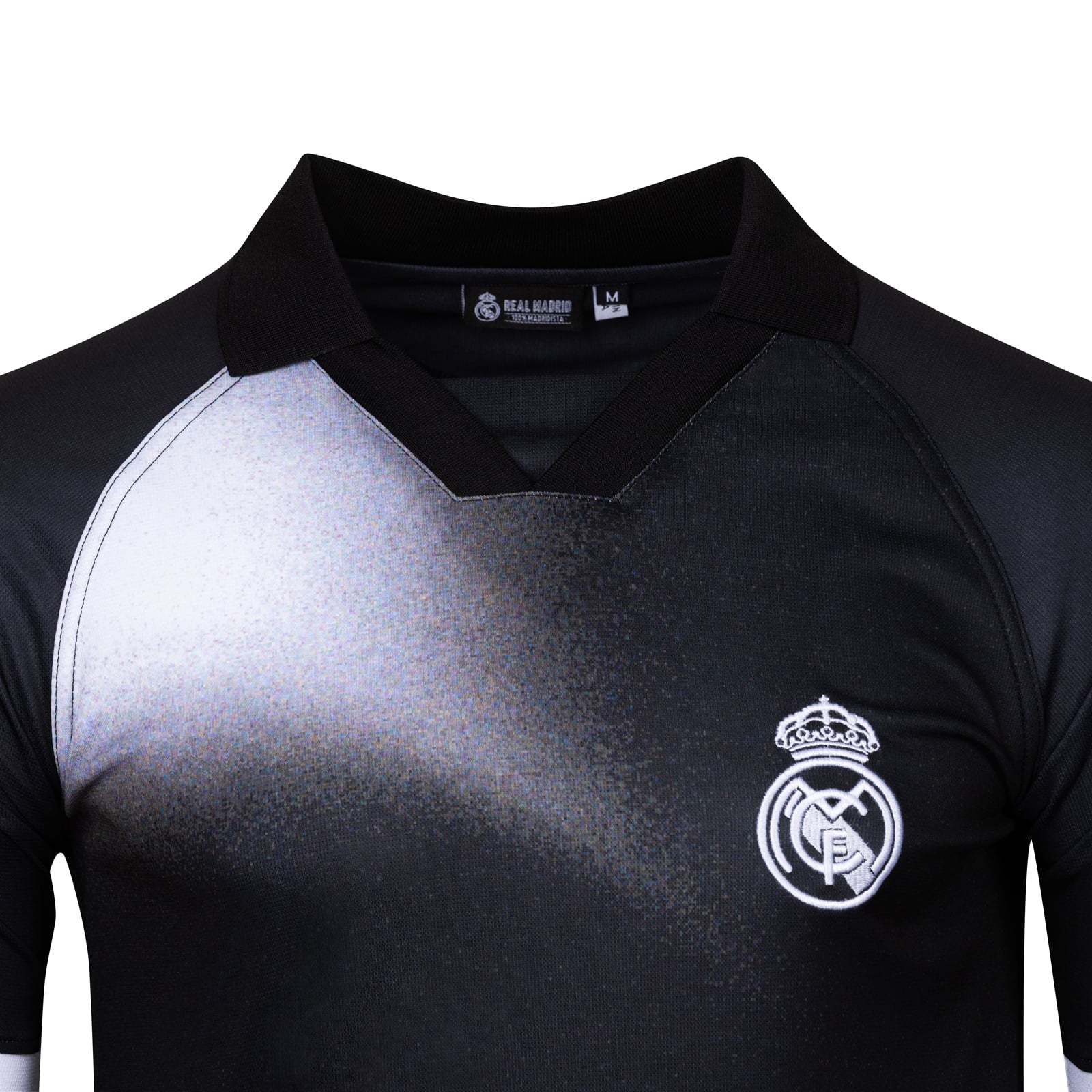 Polo de rallye sublimé noir Real Madrid pour homme, marque Sport Design Sweden.